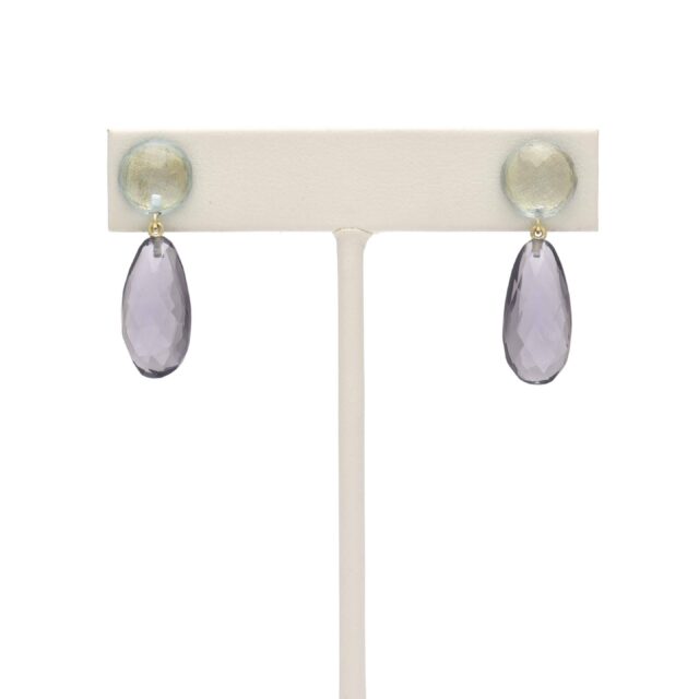 Double Stone Drop Green and purple