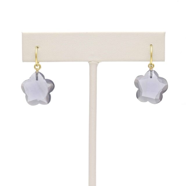 Flower Stone Drop on Hoop Top