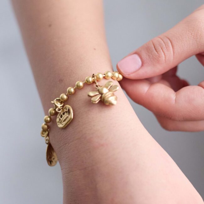 Free Bee Charm on Ball Chain Bracelet