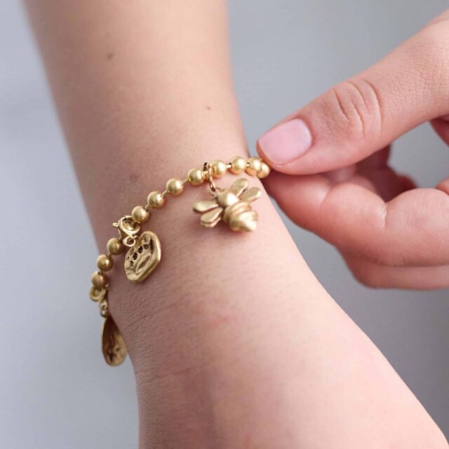 Free Bee Charm on Ball Chain Bracelet