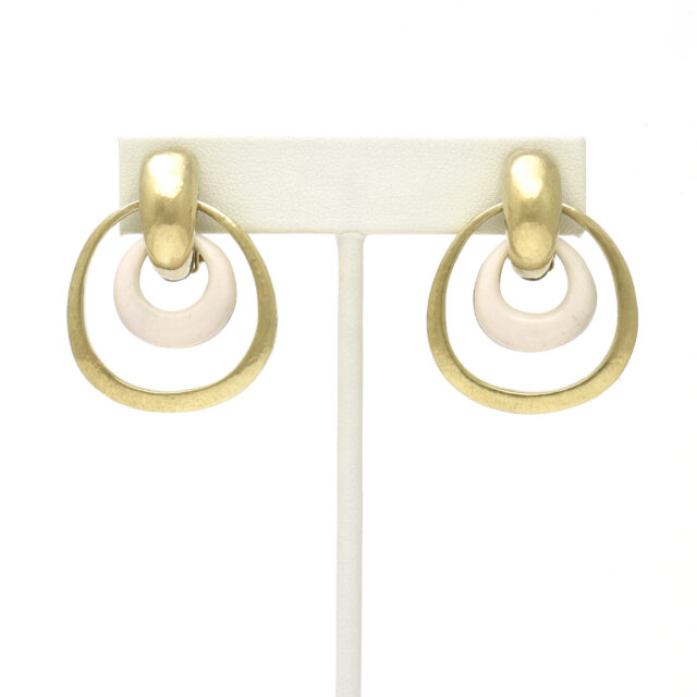 Thin Thick Outlines Earring w/ Bone Large