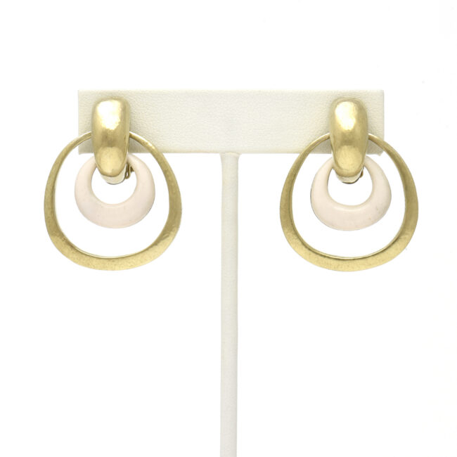 Thin Thick Outlines Earring w/ Bone Large