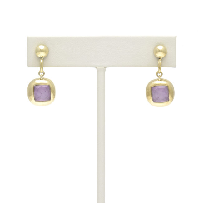 Soft Square with Stone on Ball Ring Top