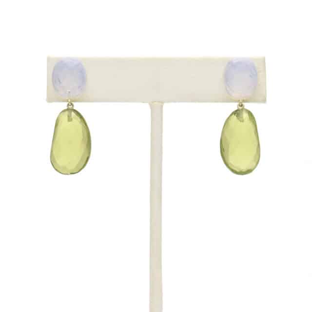 Double Stone Drop Opaline and Light Green
