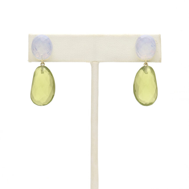 Double Stone Drop Opaline and Light Green