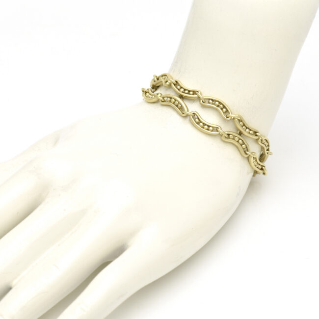 Double Multi Curved w/ Balls Bracelet