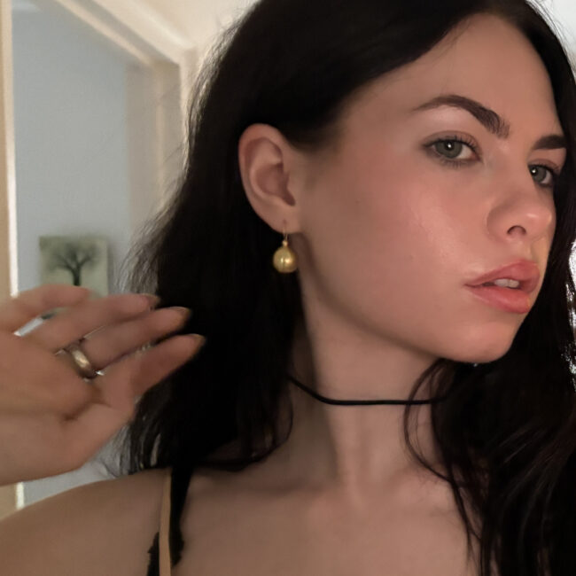 Coffee Bean Earring With Gold Filled Hoop