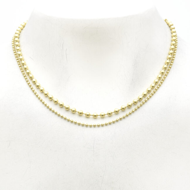 Double Ball Bead Necklace Small and Medium