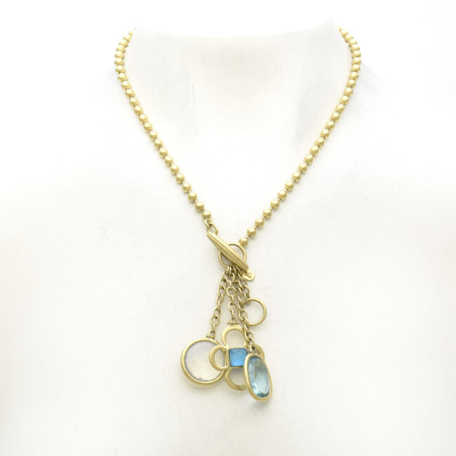 Ball Chain Drop Stone and Chain