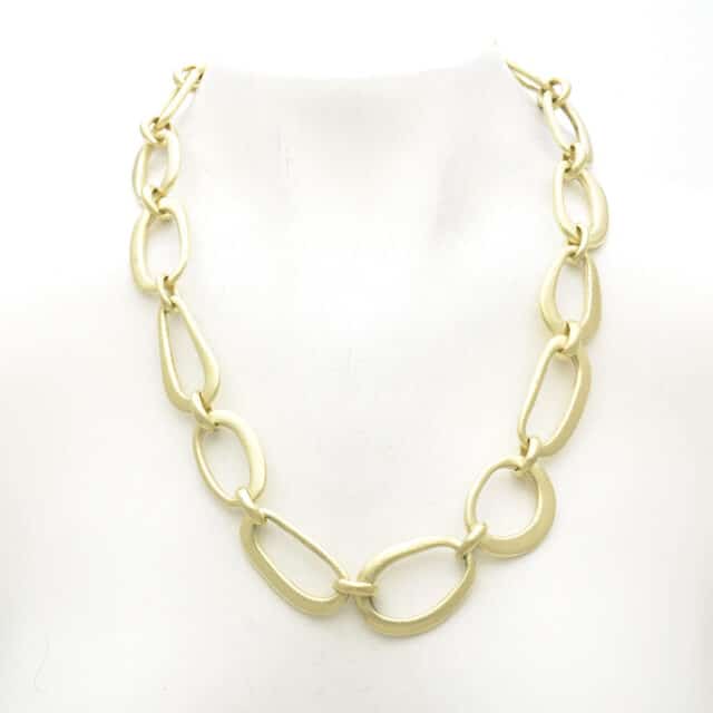 Flattened Organic Oval Link Necklace