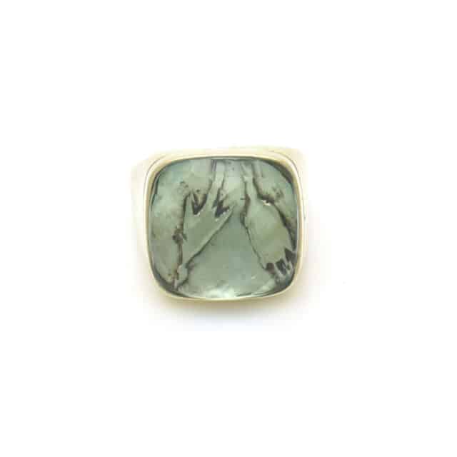 Two Birds Behind Stone Ring